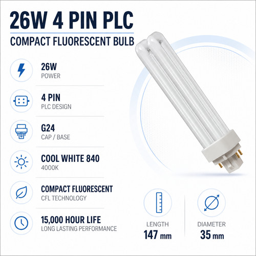 26w plc dulux - 5x,