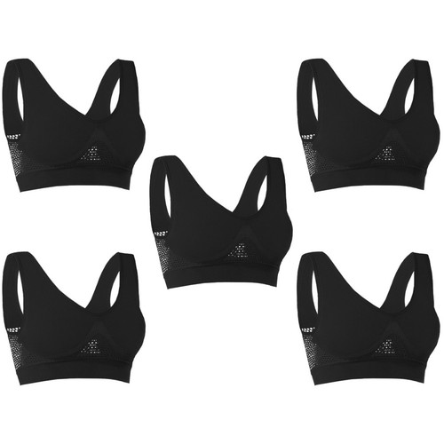 Black nylon wirefree fitness - black,