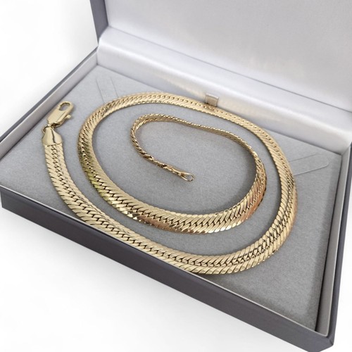 Mens 9ct gold 10mm snake - gold, xp