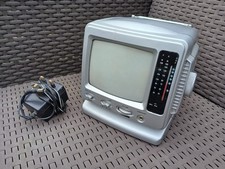 Vintage Woolworth Portable 5.5" Black & White TV / Radio AM/FM FULLY WORKING