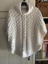 Fat Face Penny Poncho Layering Aran Cable Size Medium RRP £75