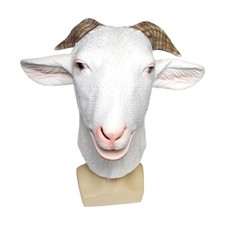 Latex Goat Mask Headdress Full