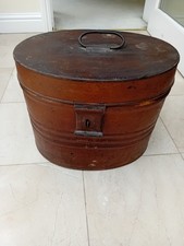 Vintage antique metal - hat, box