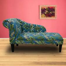 Tropical Chaise Longue Sofa Monkey Teal Blue Animal Print 100% Cotton Fabric