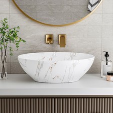 Vanity Wash Basin Bathroom Ceramic Hand Wash Bowl Countertop Wash Sink Top Mount