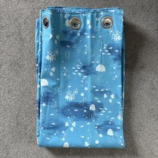 Dunelm Bright Blue Kids Blackout Eyelet Curtains 168cm x 183cm - Fun Jellyfish 2