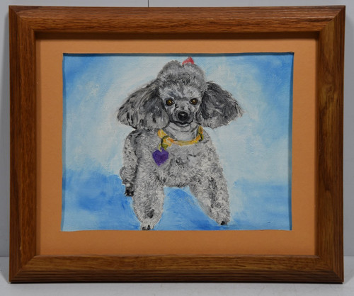 Miniature gray toy poodle art - miniature,