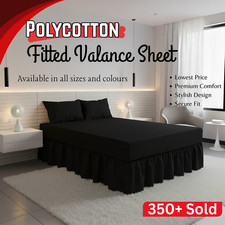 Extra Deep Fitted Valance Sheet Single Double King Super King Sizes Bed Sheets.
