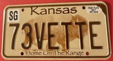 73VETTE Vanity License Plate