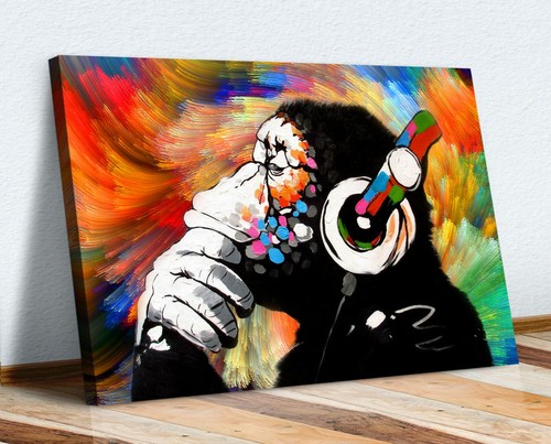 Monkey banksy colourful - monkey,