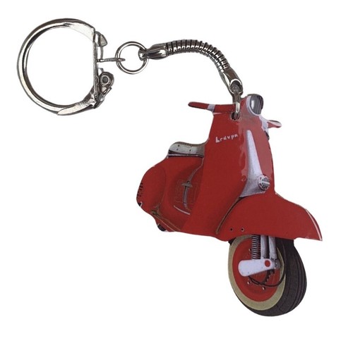 Red vespa scooter keyring - vespa,