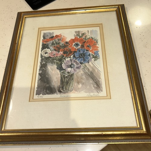 Framed glyn martin anemones - framed,