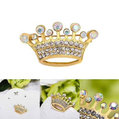 Wedding crown brooch - wedding, golden
