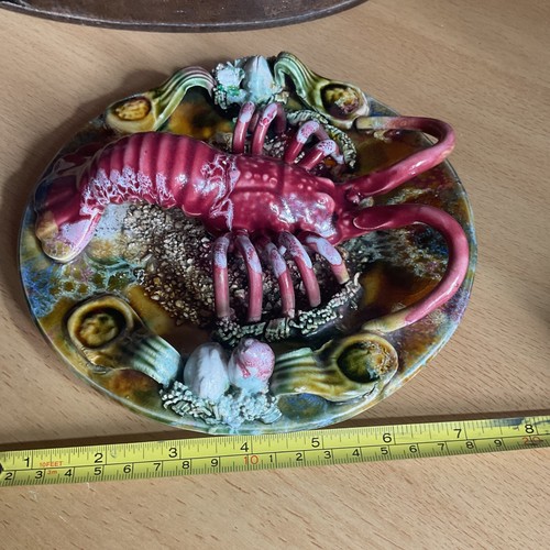 Antique majolica lobster - majolica,