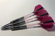 28g Quantum Pink Bomb Tungsten Darts Set, Pink Quantum Flights, Supergrip Stems 