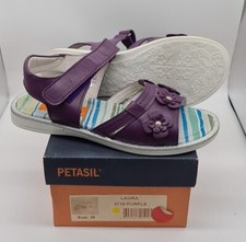 Petasil Purple Leather Sandals
