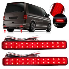 For VW T5 Multivan Caravelle 2003-2011 Red Rear Bumper Reflector LED Light E9