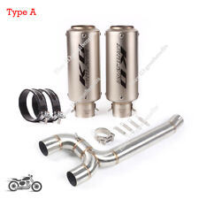 Double Outlet Exhaust System Muffler Mid Pipe For Yamaha FZ6 FZ6N FZ6S 2004-2011
