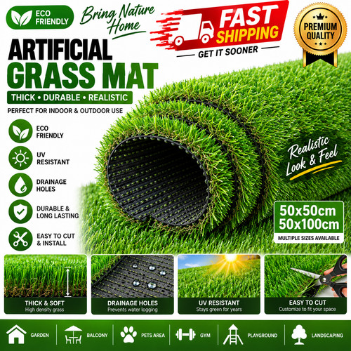 Artificial grass mat - artificial, realistic