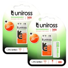 2 x Uniross Hybrio 9V 200 mAh
