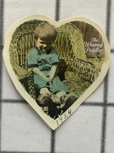 Antique 1924 heart shaped hand - antique,