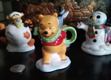 Paul Cardew for Disney Winnie the Pooh novelty miniature teapots Winter Xmas set