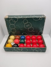 Aramith Snooker Balls 1 5/8" Set Of 18 Boxed Belgium 1995 Chalk Rare Vintage VGC