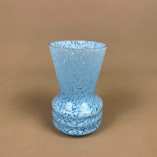 Blue speckled glass vase small - vase,