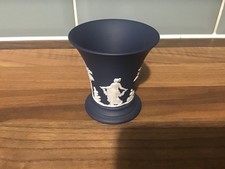 Wedgwood Portland Blue Jasperware Dancing Hours Vintage Small Vase
