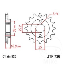 JT Front Sprocket 13 Tooth 520