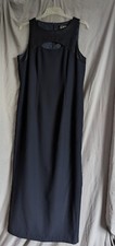 Debut Navy Full Length Maxi Formal Party Evening Long Dress Satin Detail At Neck
