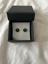 Chanel Black CC Stud Earrings