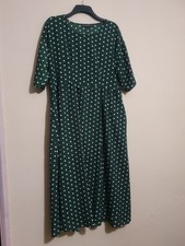 Zanzea 2xl Shorts Sleeve Midi Dress with Pockets  Polka Dots Green