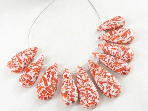 Stabilized coral teardrop - stabilized,
