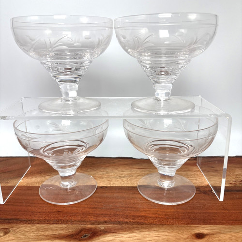 Glass coupe dessert bowls - glass,
