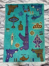 Afghan War Rug 2x3 ft Handmade