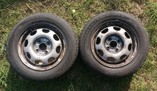 Set of 2x 13" Steel Wheels with Lightly Used Tyres 175/65 R13 Uniroyal RainExp3