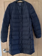 Uniqlo Ladies Ultra Light Down Puffer Coat Size Small Pre Owned Black With Bag