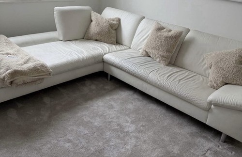 Italian leather white corner - leather,