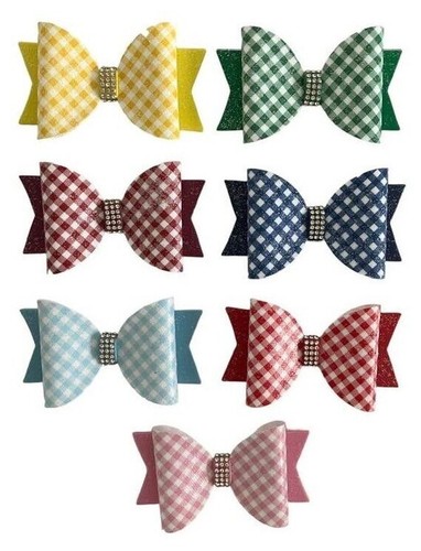 Gingham school hair - school,