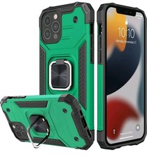 Honeyview ShockProof Case iPhone 12 Pro Max Cover Dark Green with Ring Kickstand