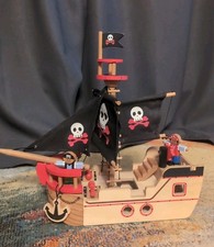 ASDA Wooden Pirate Ship Toy With Characters