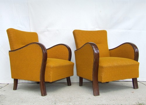 Pair art deco armchairs - pair, of