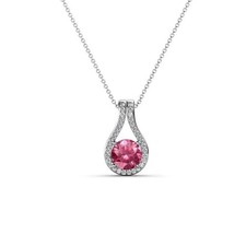 2Ct Round Pink Diamond Women's Pendant Necklace 14K White Gold Finish 18" Chain