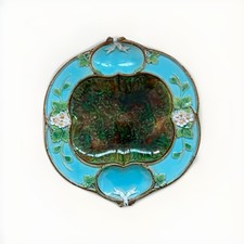 Antique Victorian Majolica Strawberry Dish By George Jones