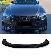 AUDI A6 S6 C8 S-LINE SALOON & AVANT FRONT LIP SPLITTER SPOILER GLOSS BLACK