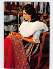 Postcard Woman Doing Needle Work