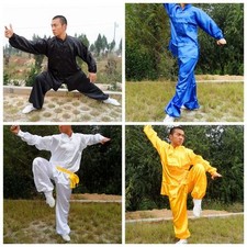 Men Chinese Kung Fu Shirt Pants Tai Chi Wing Chun Martial Arts Suit Costume T1