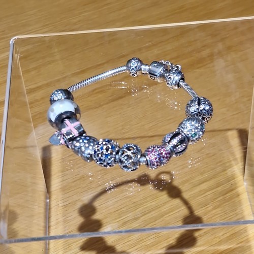 Pandora silver charm - silver, bracelet