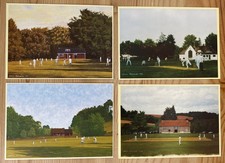 Set of 4 Though Factory Postcards - Cricket in England Series